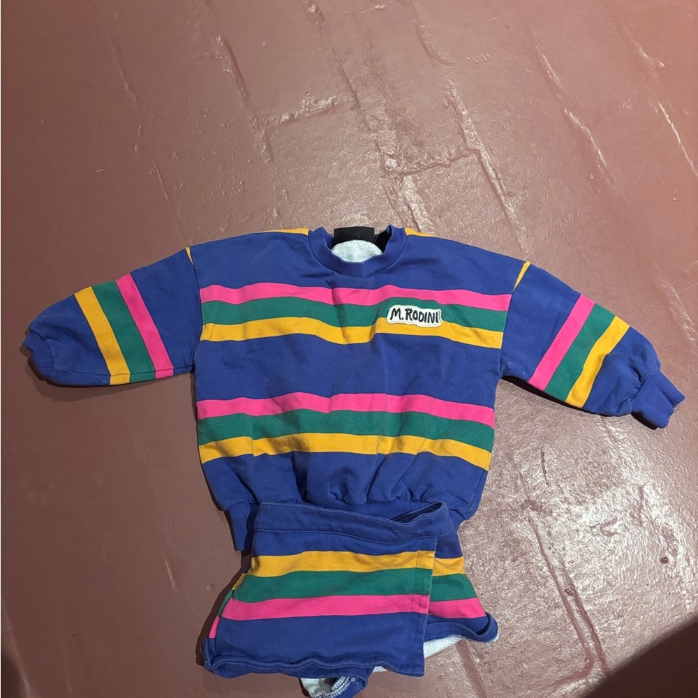 Mini rodini 2 piece set purple yellow pink